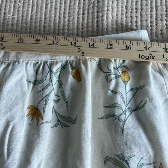 Joie‎ Skirt Womens XL White Yellow Floral Linen Rayon Lined Elastic Waist Long - Picture 8 of 9